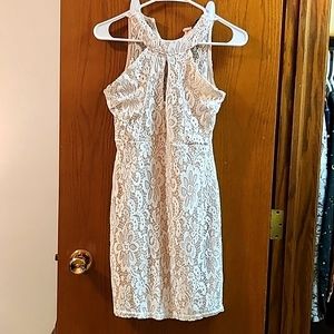 Love size Medium floral lace detail cream midi dress